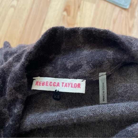 Rebecca Taylor Lambswool Cashmere Leopard Print Ruffle Single Button Cardigan XS - Picture 5 of 8